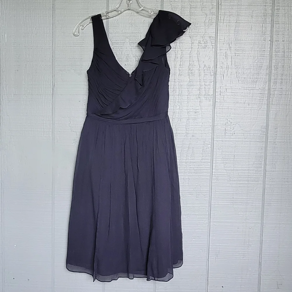 J.Crew Serena 100% Silk Chiffon Dress. Size 8 - Picture 2 of 6